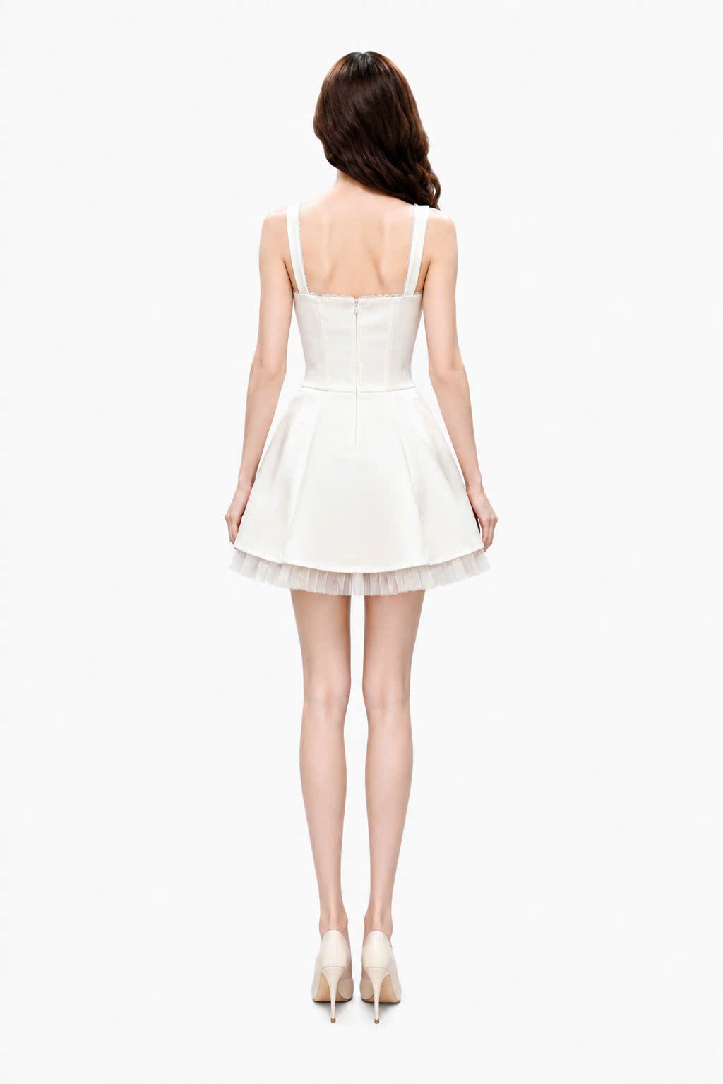 AURORA Corset Tulle Mini Dress – Ivory White
