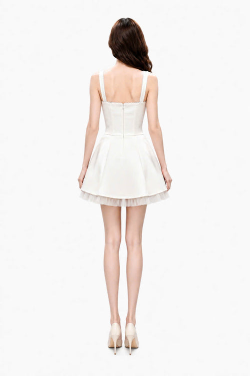 AURORA Corset Tulle Mini Dress – Ivory White