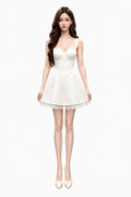 AURORA Corset Tulle Mini Dress – Ivory White